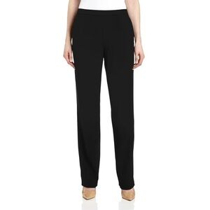 GRACE DIANE LEWIS Black Knit Pull-On Slit Straight Leg Pants Women Size Medium